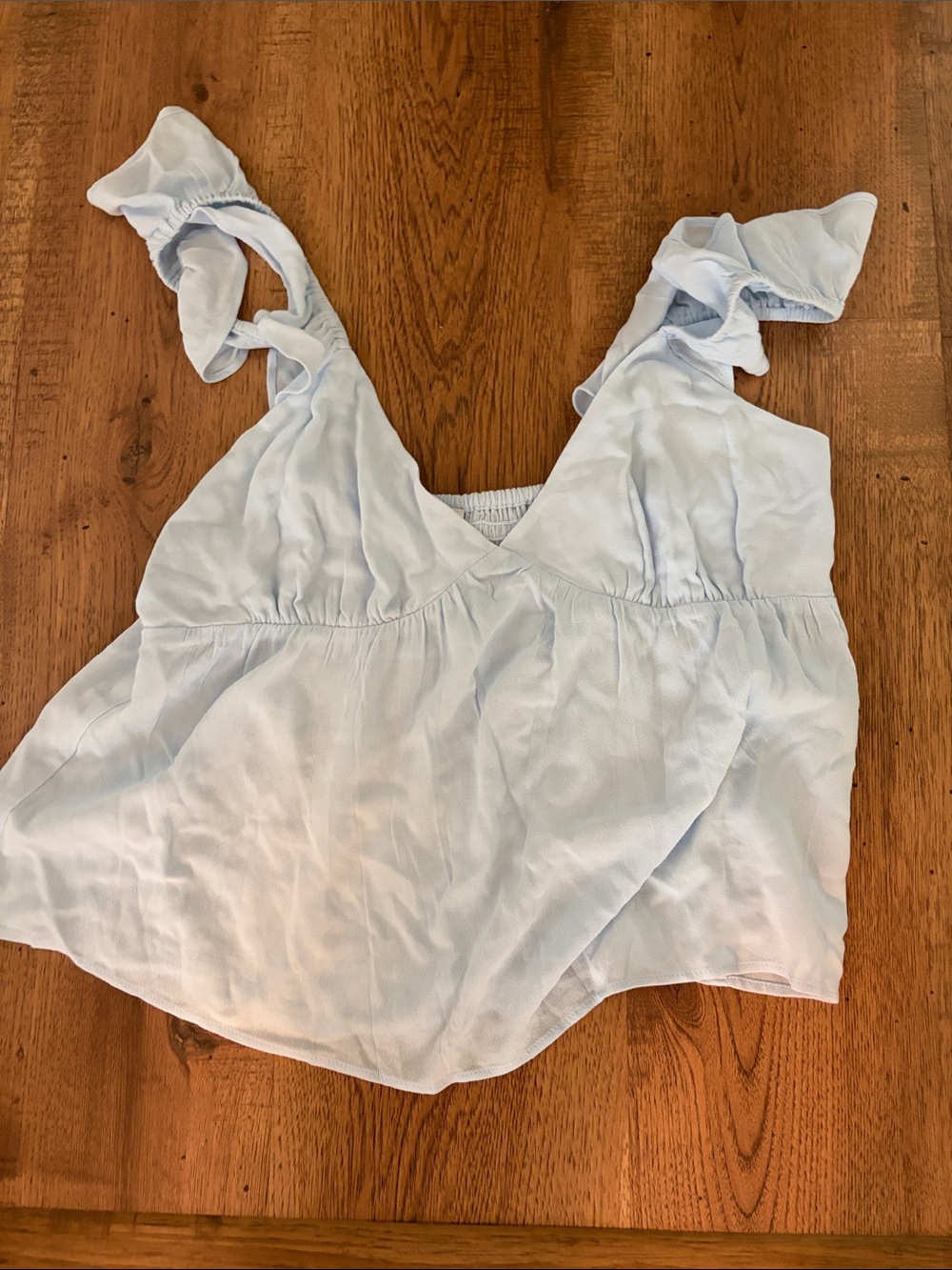Abound Light Blue Ruffle Strap V-Neck Camisole